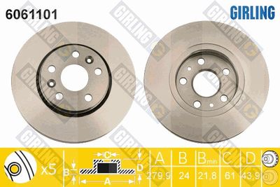 6061101 GIRLING Тормозной диск