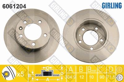 6061204 GIRLING Тормозной диск