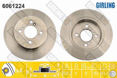 6061224 GIRLING Тормозной диск
