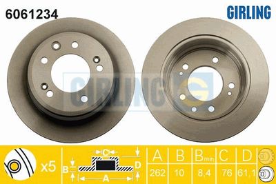 6061234 GIRLING Тормозной диск