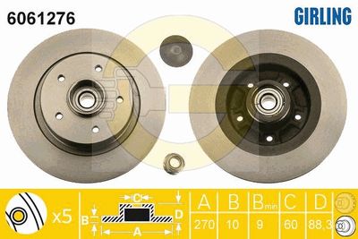 6061276 GIRLING Тормозной диск