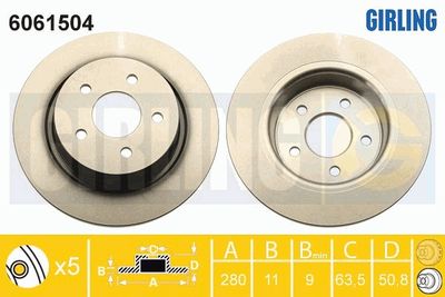 6061504 GIRLING Тормозной диск