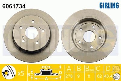6061734 GIRLING Тормозной диск