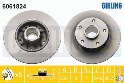 6061824 GIRLING Тормозной диск