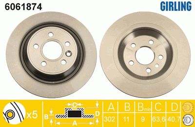 6061874 GIRLING Тормозной диск