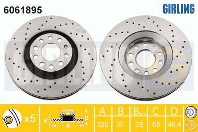 6061895 GIRLING Тормозной диск