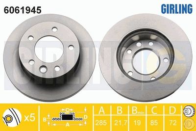 6061945 GIRLING Тормозной диск