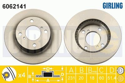 6062141 GIRLING Тормозной диск