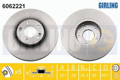 6062221 GIRLING Тормозной диск