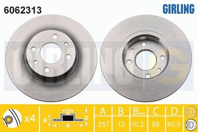 6062313 GIRLING Тормозной диск
