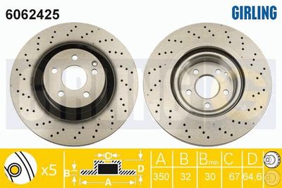 6062425 GIRLING Тормозной диск