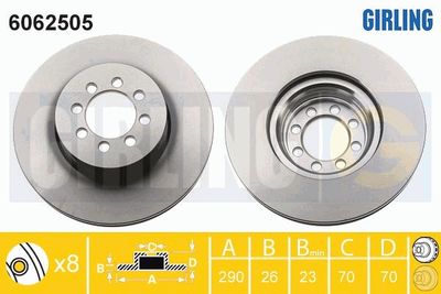 6062505 GIRLING Тормозной диск