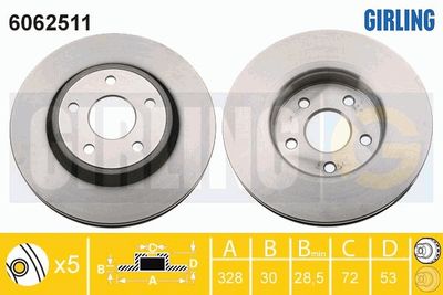 6062511 GIRLING Тормозной диск