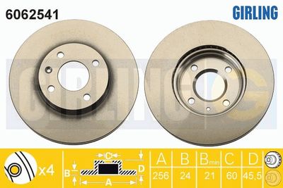 6062541 GIRLING Тормозной диск