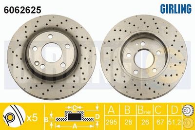6062625 GIRLING Тормозной диск
