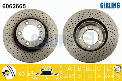 6062665 GIRLING Тормозной диск