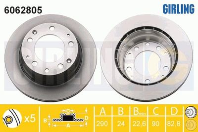 6062805 GIRLING Тормозной диск