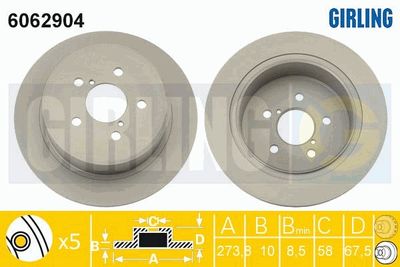 6062904 GIRLING Тормозной диск
