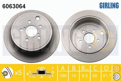 6063064 GIRLING Тормозной диск
