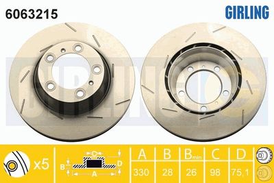 6063215 GIRLING Тормозной диск