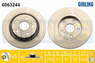 6063244 GIRLING Тормозной диск