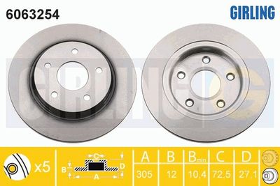 6063254 GIRLING Тормозной диск
