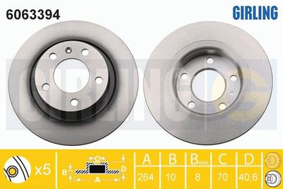 6063394 GIRLING Тормозной диск