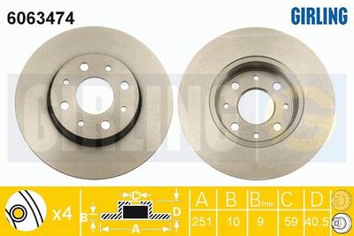 6063474 GIRLING Тормозной диск
