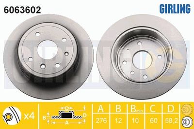 6063602 GIRLING Тормозной диск