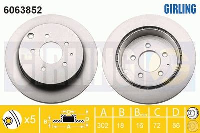 6063852 GIRLING Тормозной диск