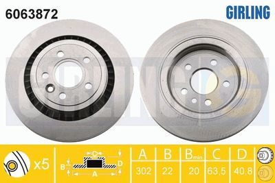 6063872 GIRLING Тормозной диск