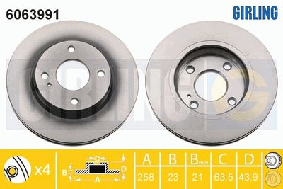 6063991 GIRLING Тормозной диск