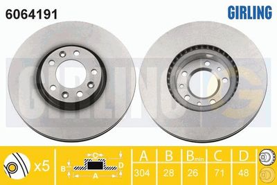 6064191 GIRLING Тормозной диск