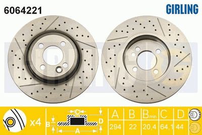 6064221 GIRLING Тормозной диск