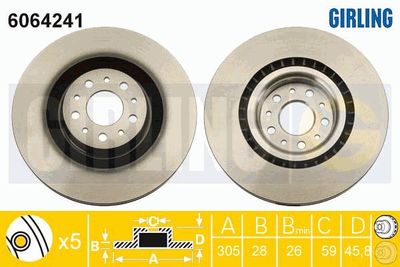 6064241 GIRLING Тормозной диск