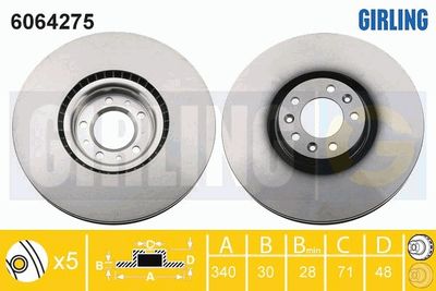 6064275 GIRLING Тормозной диск