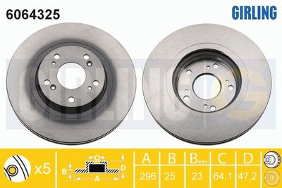 6064325 GIRLING Тормозной диск