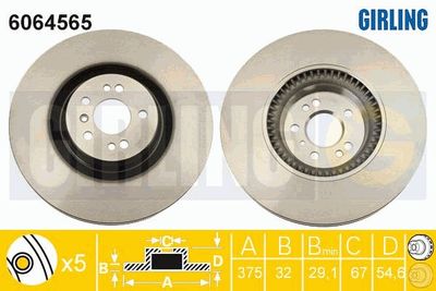 6064565 GIRLING Тормозной диск