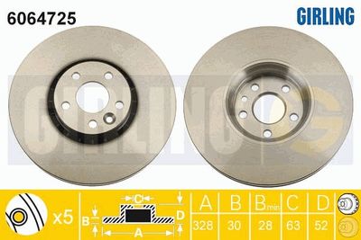 6064725 GIRLING Тормозной диск