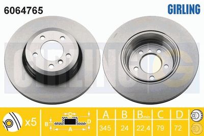 6064765 GIRLING Тормозной диск