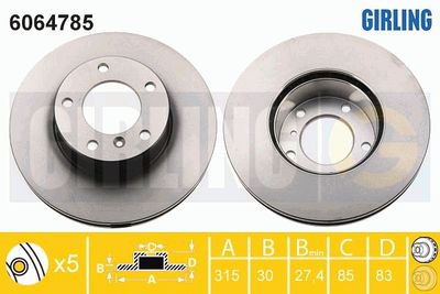 6064785 GIRLING Тормозной диск