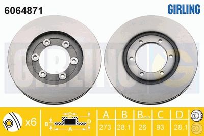 6064871 GIRLING Тормозной диск