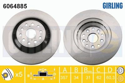 6064885 GIRLING Тормозной диск