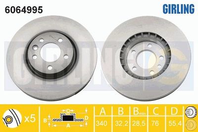 6064995 GIRLING Тормозной диск