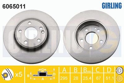 6065011 GIRLING Тормозной диск