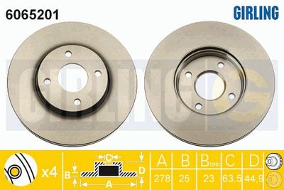 6065201 GIRLING Тормозной диск