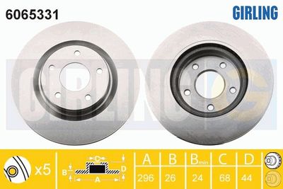6065331 GIRLING Тормозной диск