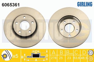 6065361 GIRLING Тормозной диск