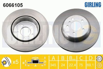 6066105 GIRLING Тормозной диск