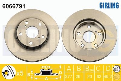6066791 GIRLING Тормозной диск